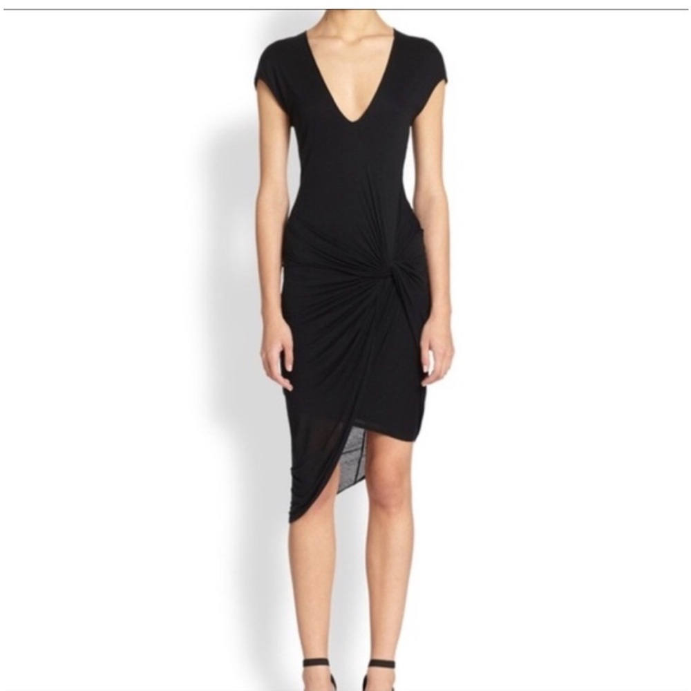 Helmut Lang side knot knit dress